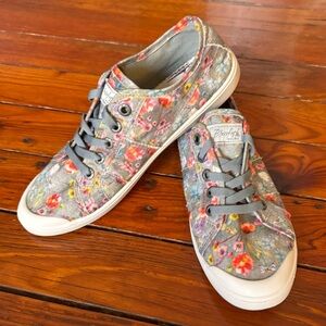 Blowfish Malibu Smoke Grey Falling Flowers Lace Slip On Sneakers Size 10 Like N